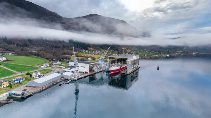 Drone panorama of Tomrefjord