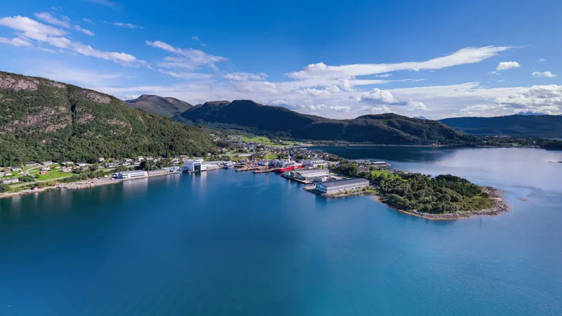 Drone panorama of Søvika